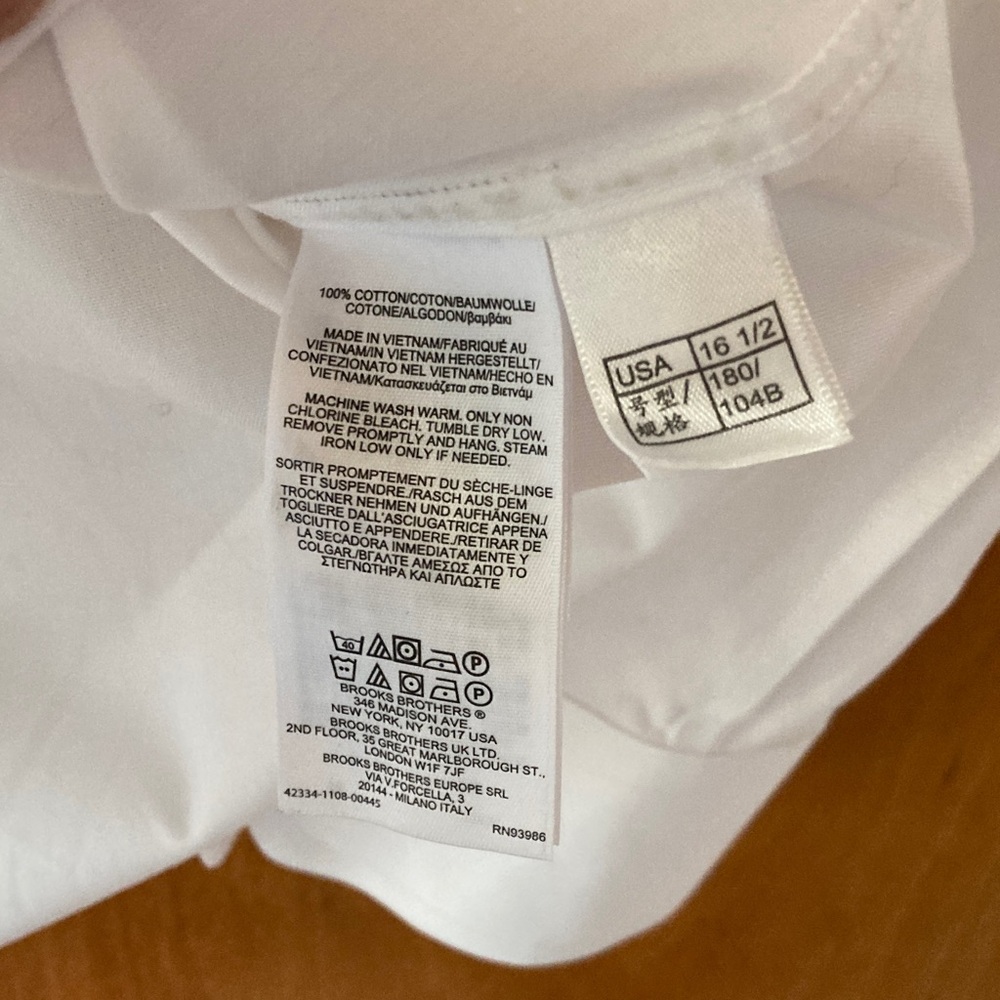 Brooks Brothers White Long-Sleeve Button-Down Dress Shirt - Picture 7 of 8